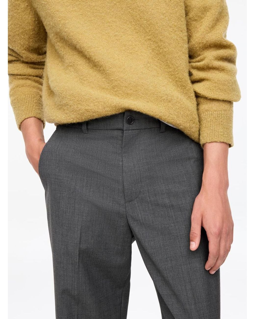 ARKET Gray Relaxed Lightweight Wool Trousers for men