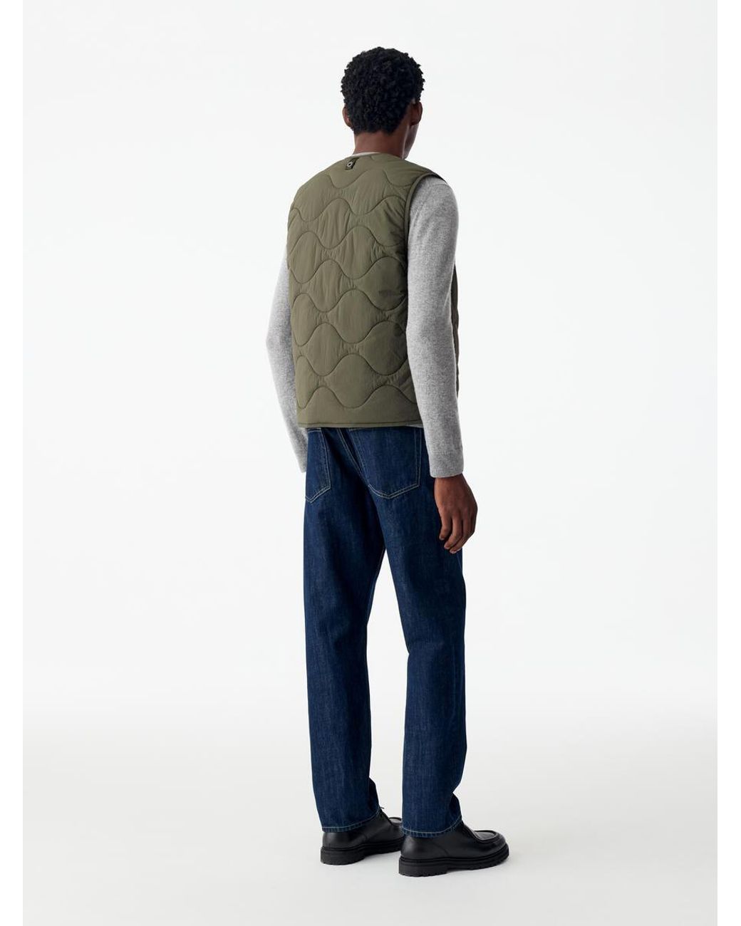 ARKET Green Quilted Liner Vest for men