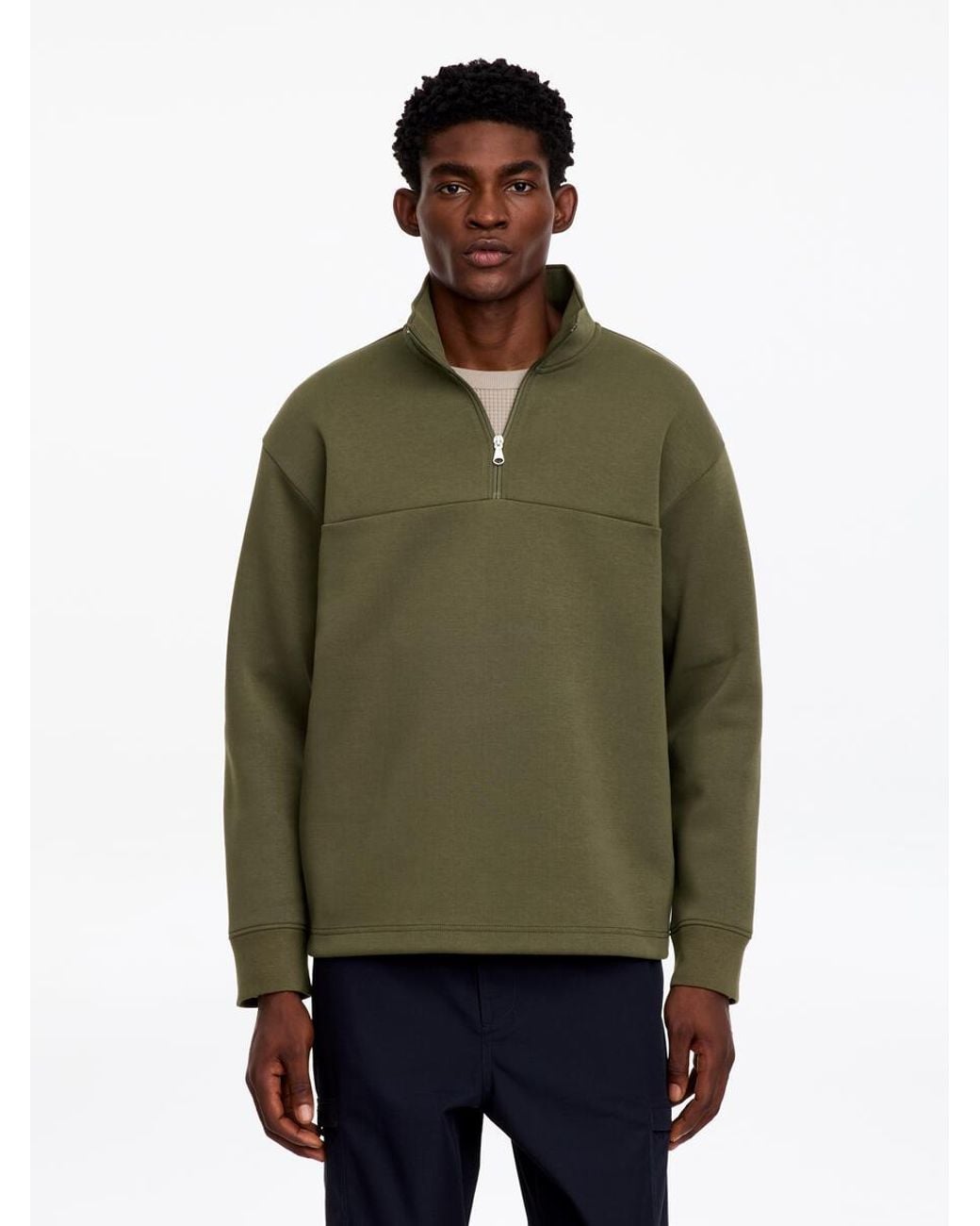 ARKET Green Active Sport Half-Zip for men