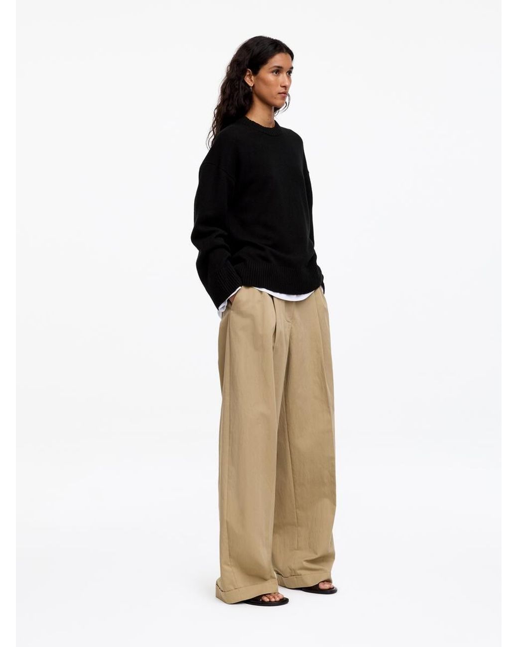 ARKET Black Oversized Pure Cashmere Jumper
