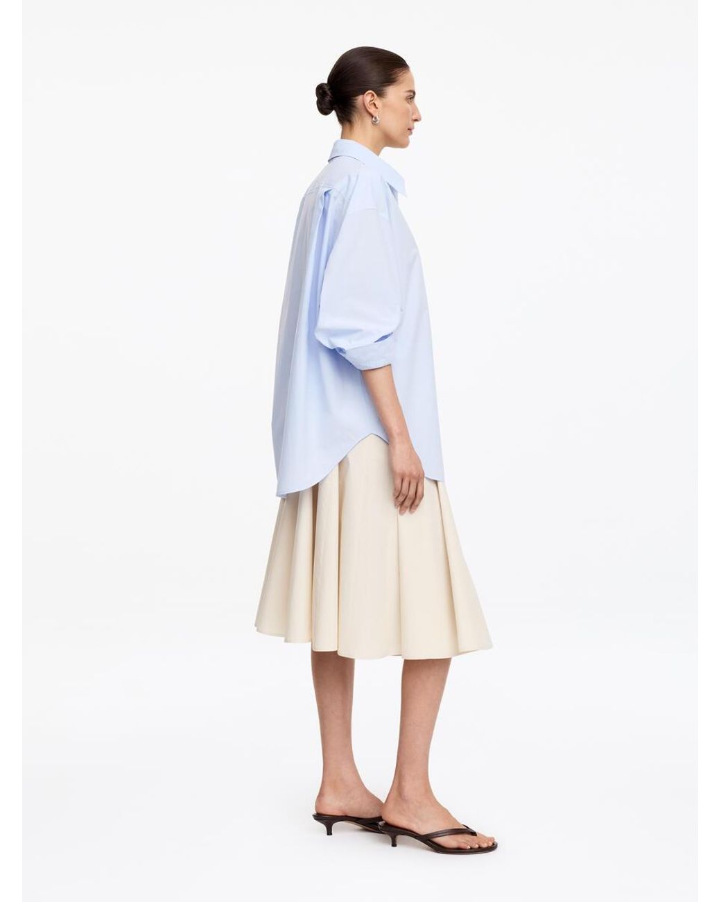 ARKET White Cotton Midi Skirt