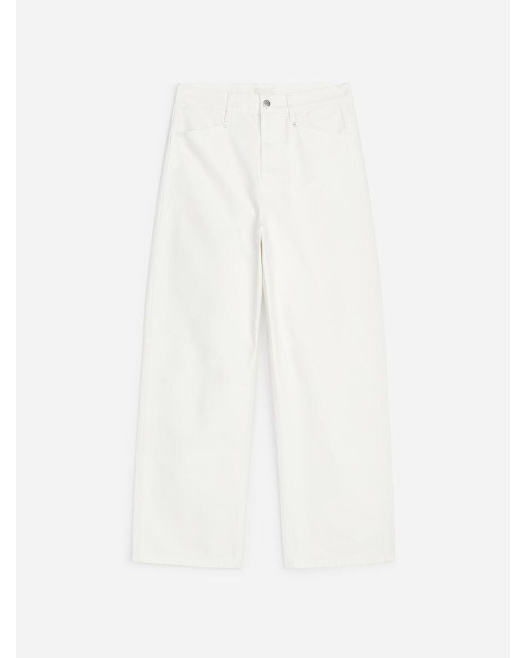 ARKET White Cotton Canvas Utility Trousers