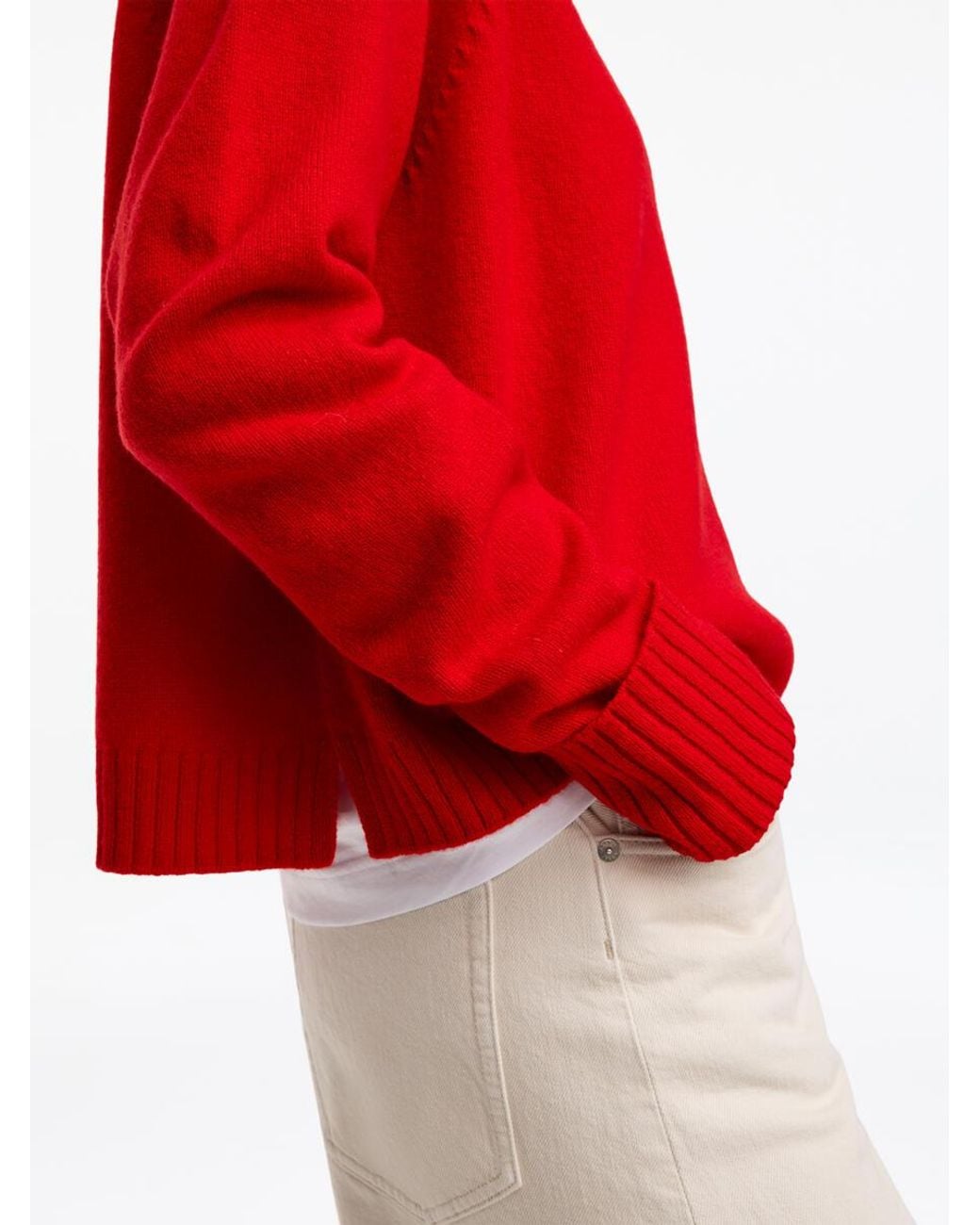 ARKET Red Folded Sleeve Wool Jumper