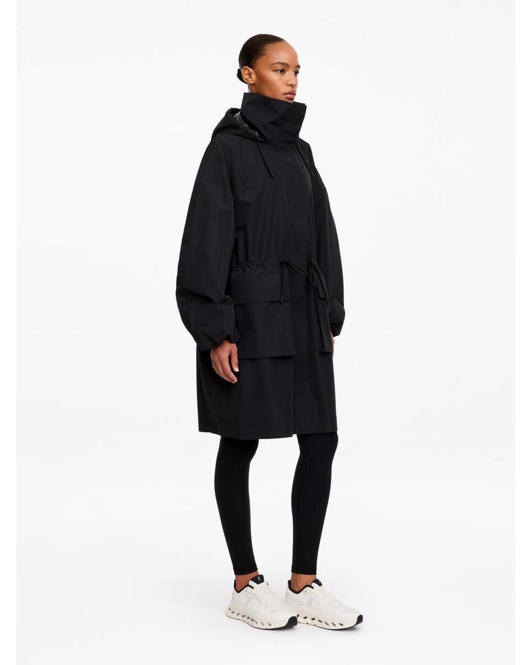 ARKET Black Hooded Rain Parka