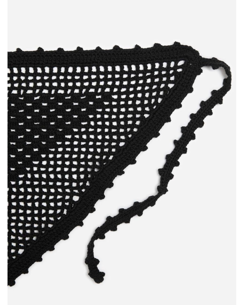 ARKET Black Crochet Headscarf