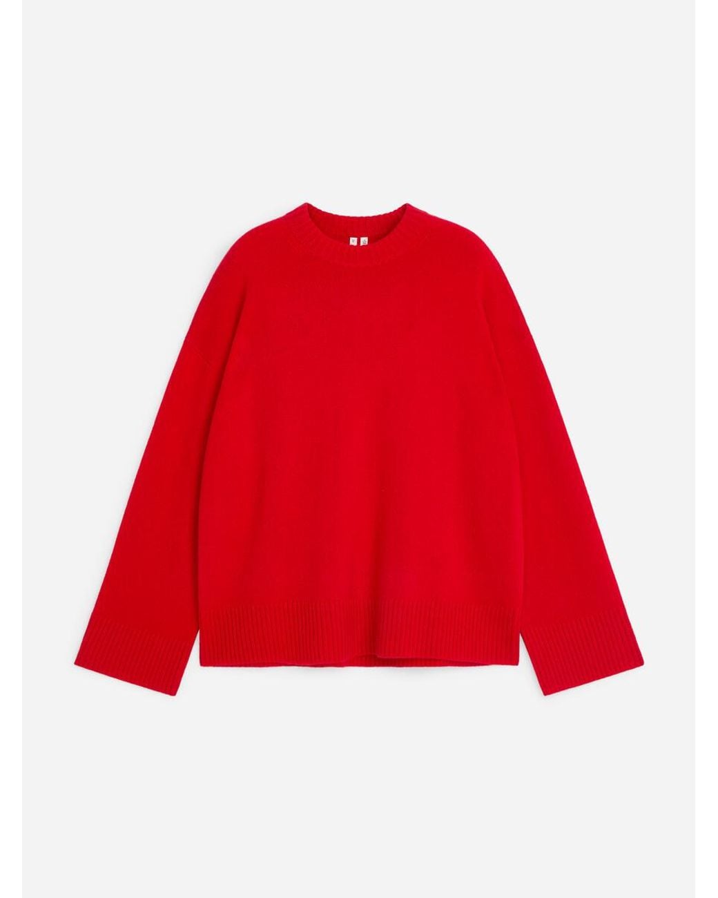ARKET Red Oversized Pure Cashmere Jumper