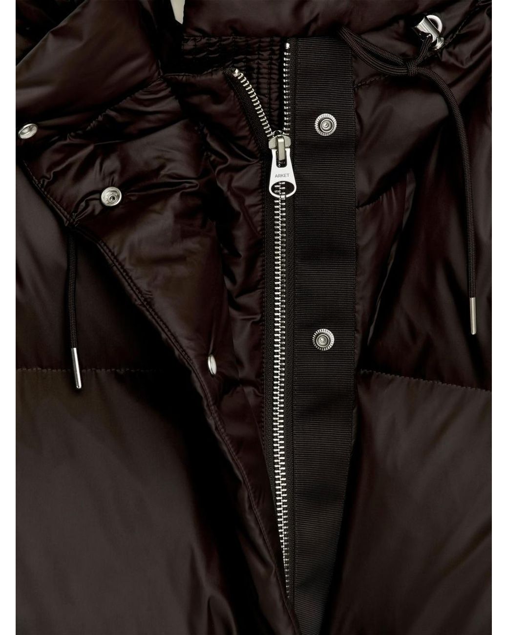 ARKET Black Upcycled Down Long Coat