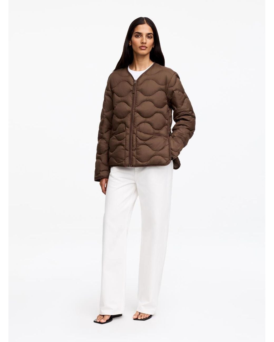 ARKET Brown Re:Down Quilted Liner Jacket