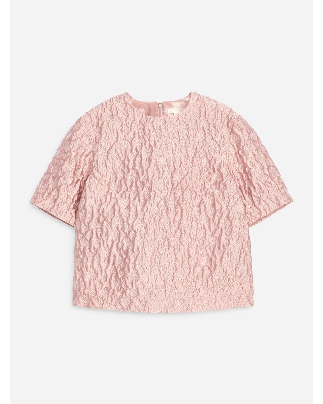 ARKET Pink Brocade Top