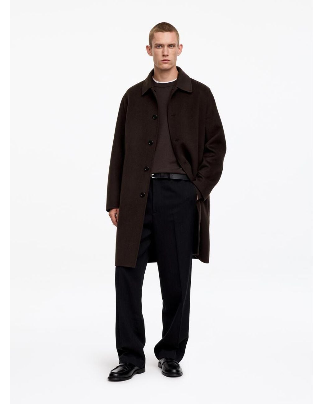 ARKET Black Double-Face Wool Coat for men