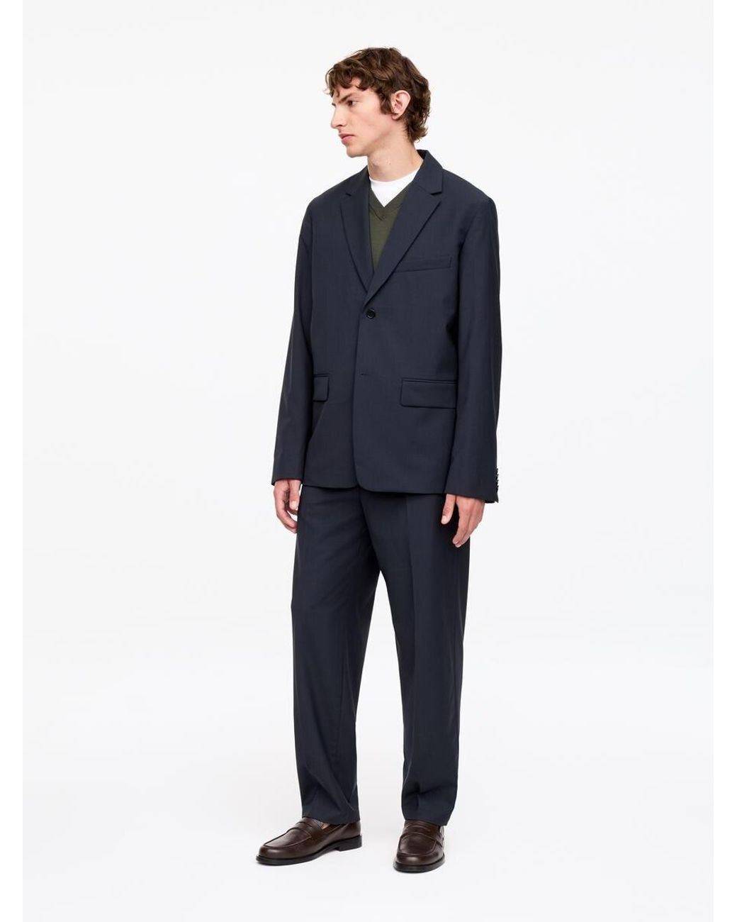 ARKET Blue Lightweight Wool Blazer for men
