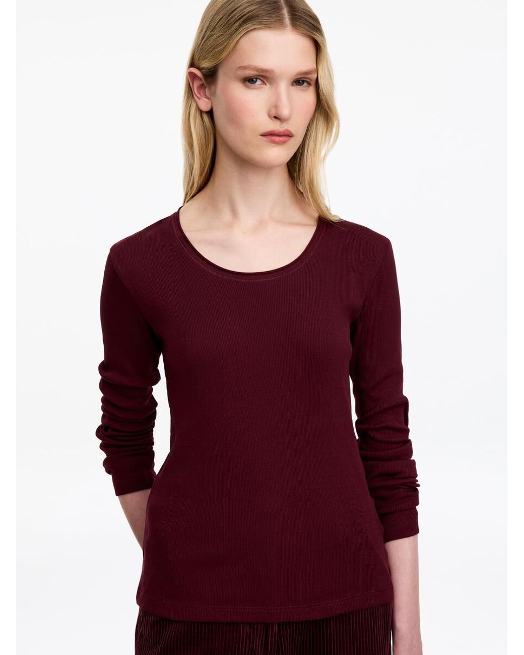 ARKET Purple Rib Cotton Top