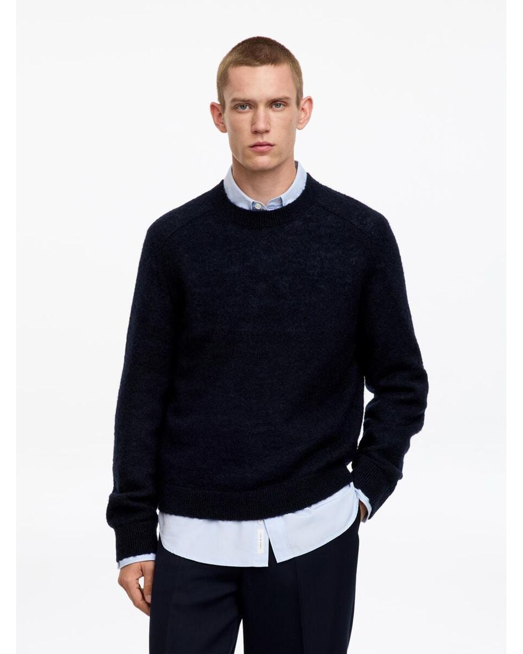 ARKET Blue Brushed Wool Jumper for men