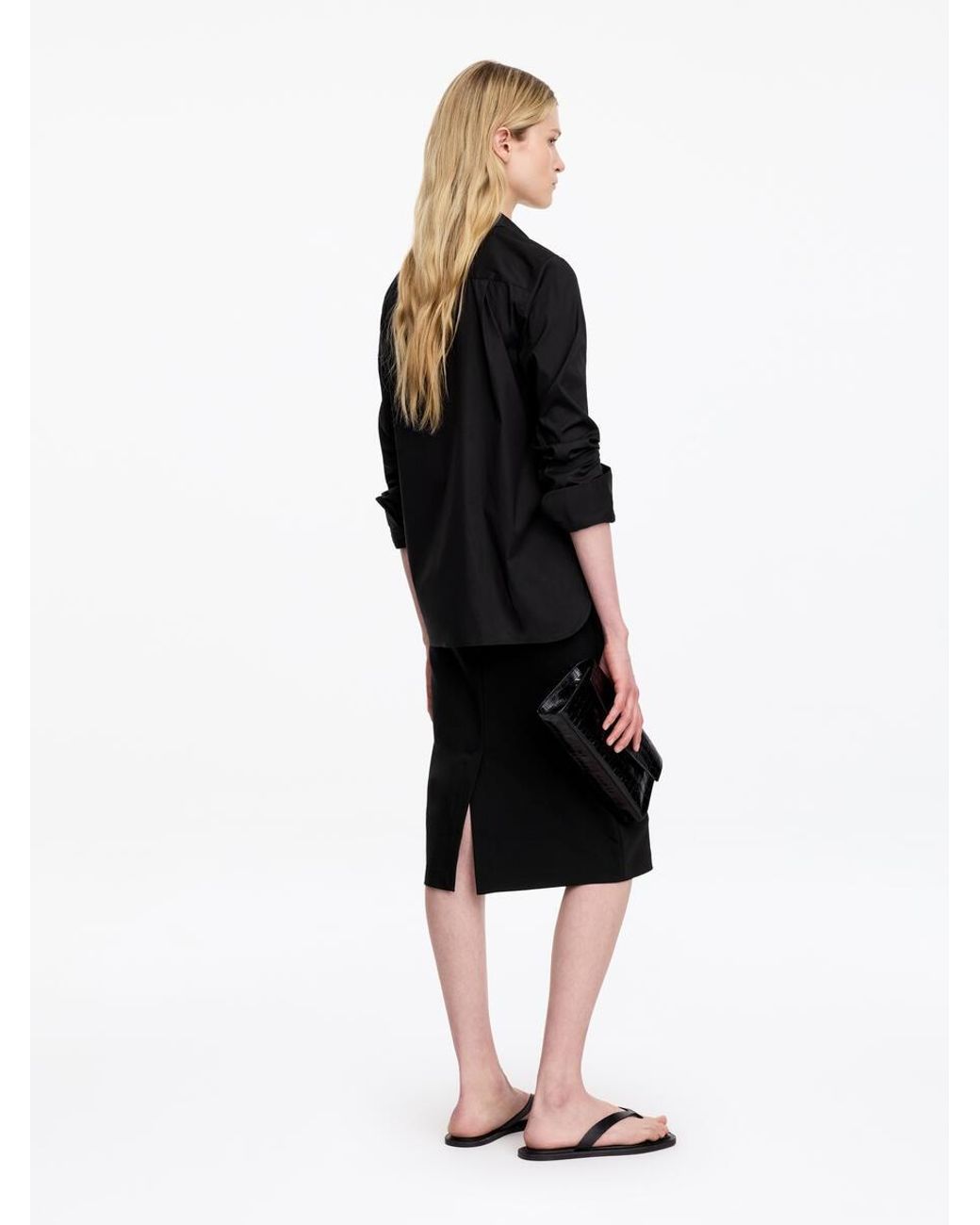 ARKET Black Slim-Fit Pencil Skirt