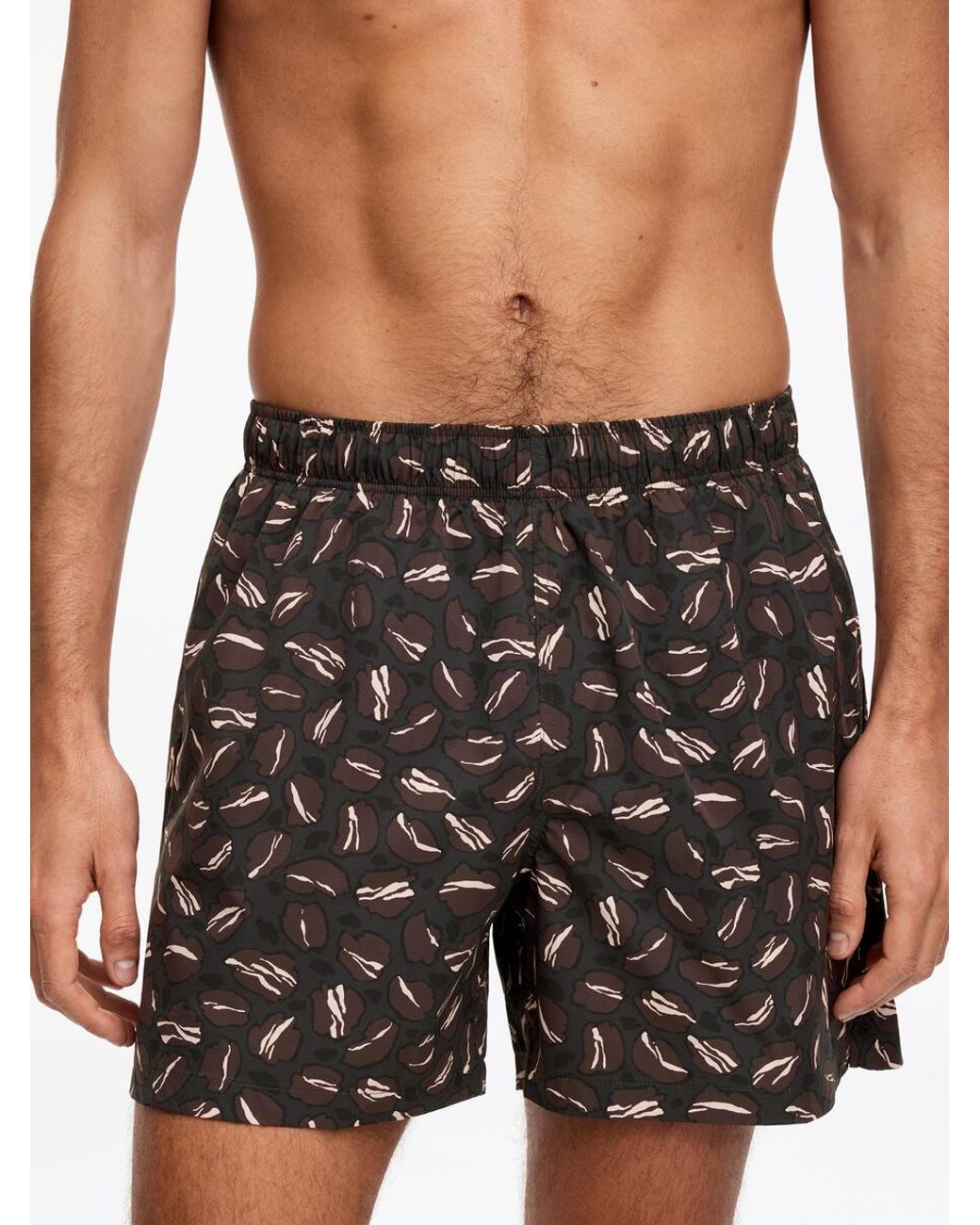ARKET Black Allover-Printed Swim Shorts for men