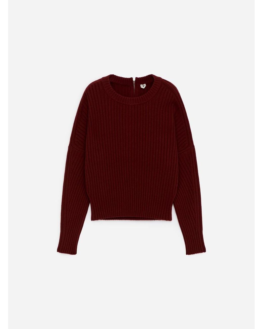 ARKET Red Zip-Detail Wool Jumper