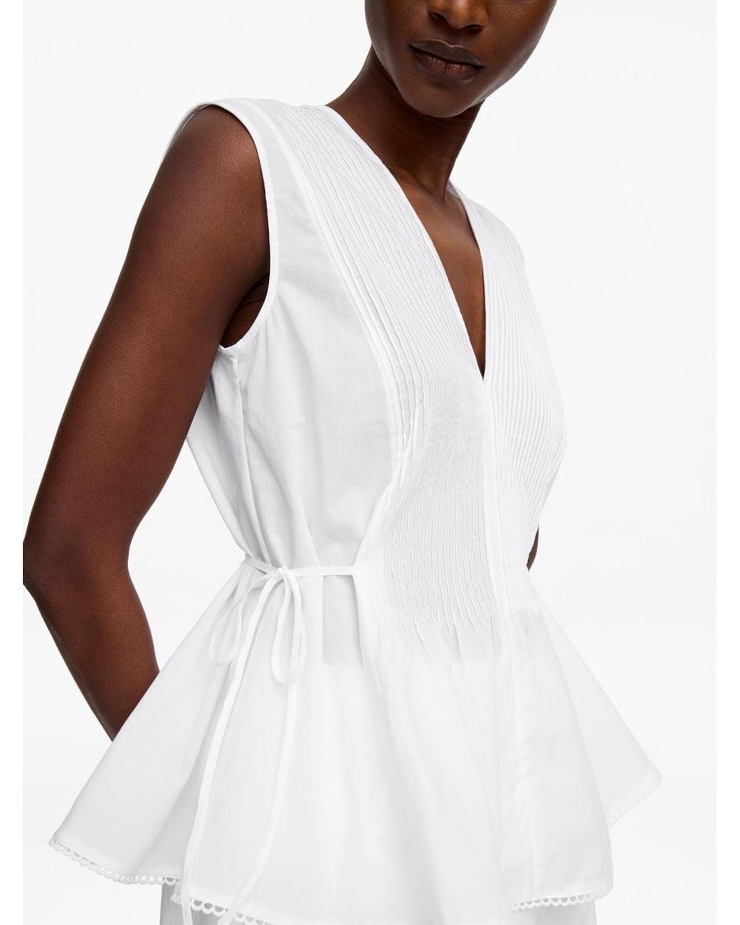 ARKET White Pintuck Top