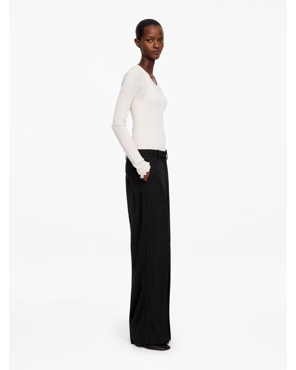 ARKET White Relaxed Tailored Trousers
