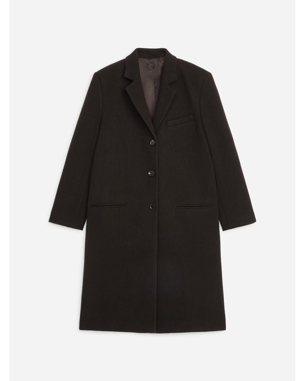 ARKET Black Wool-Blend Coat