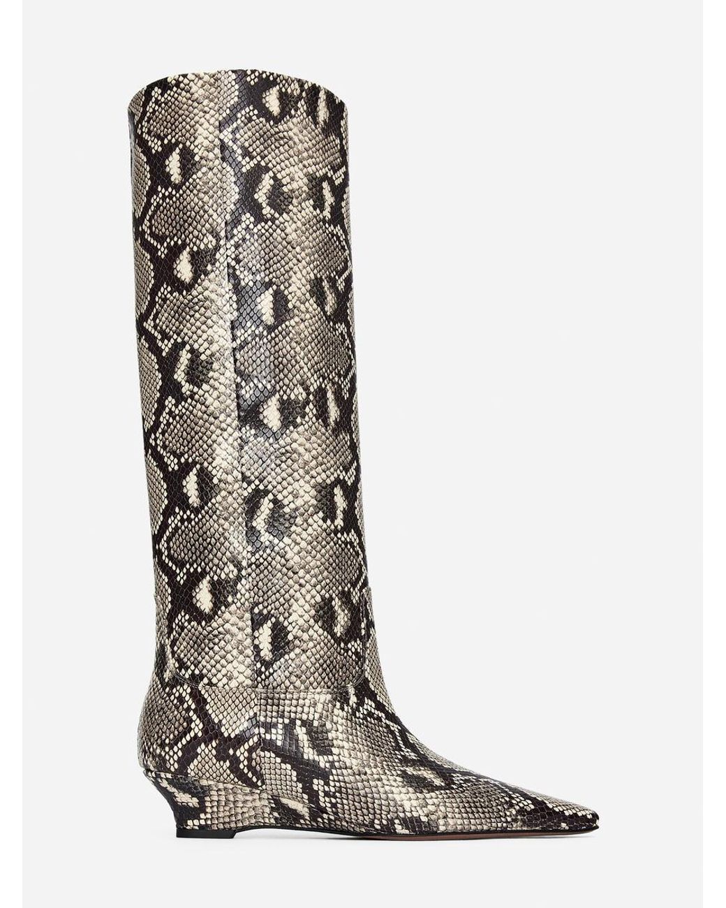 ARKET Black Wedge-Heel Leather Boots