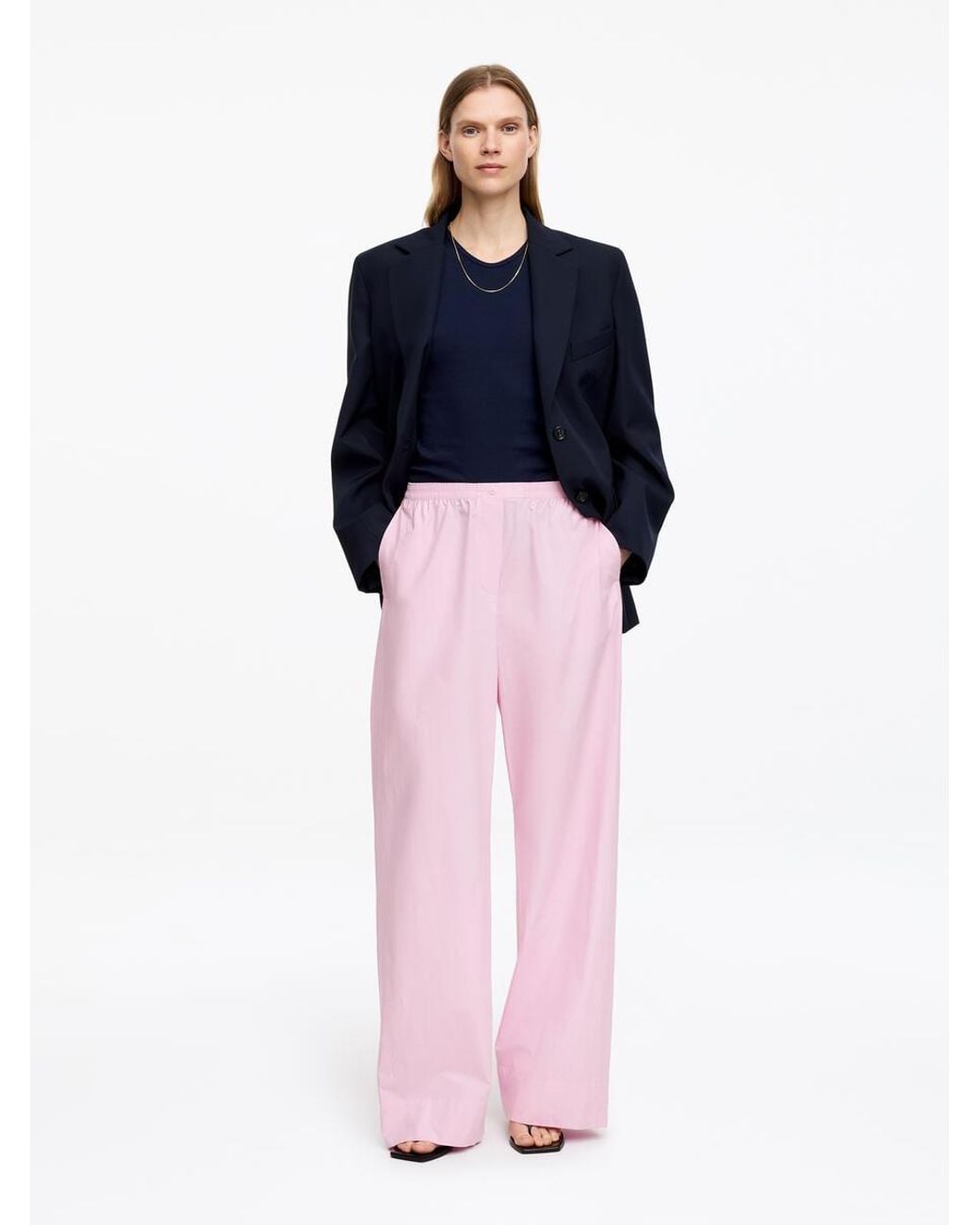 ARKET Pink Relaxed Cotton Trousers