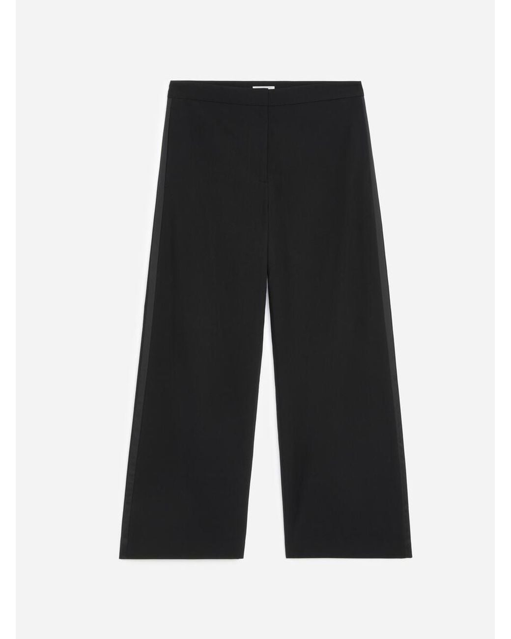 ARKET Black Tailored Satin-Stripe Trousers