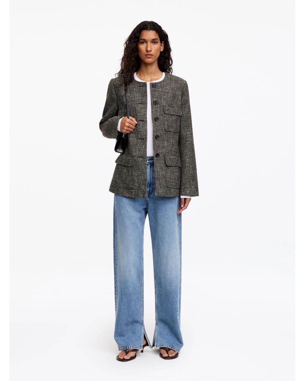 ARKET Gray Wool-Cotton Blend Utility Jacket