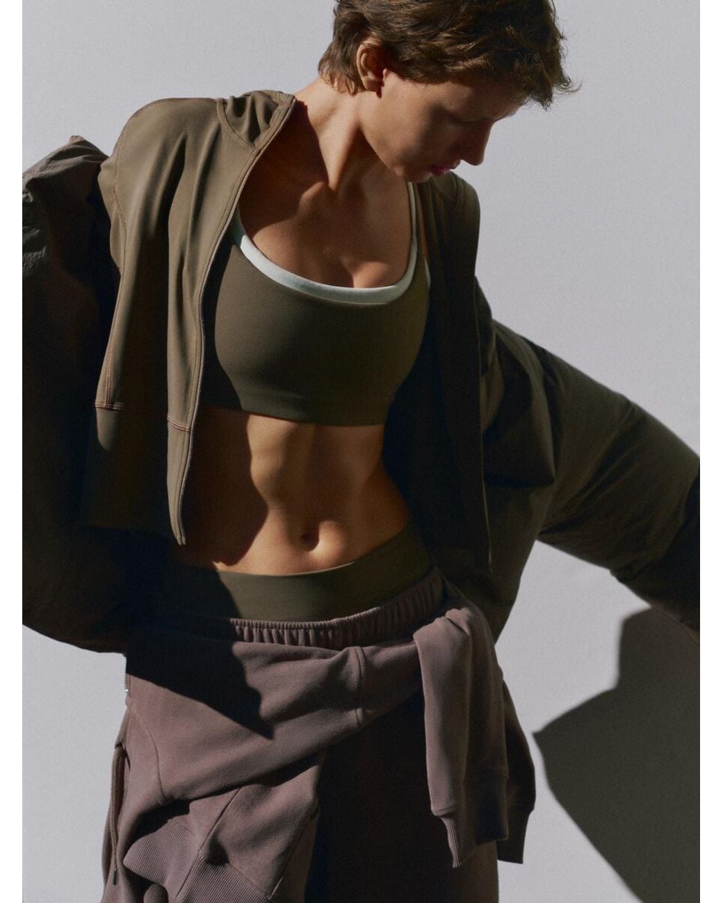 ARKET Brown Soft Stretch Sports Bra