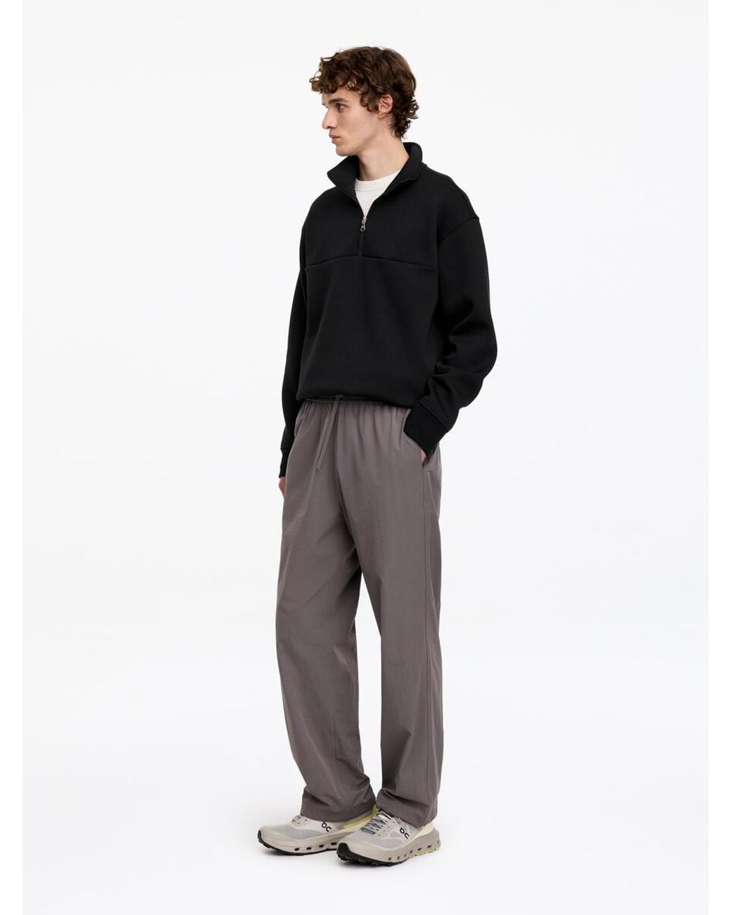 ARKET Black Active Sport Half-Zip for men