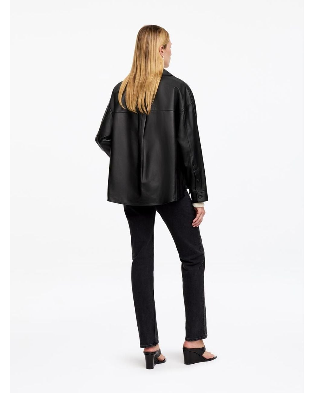 ARKET Black Leather Shirt