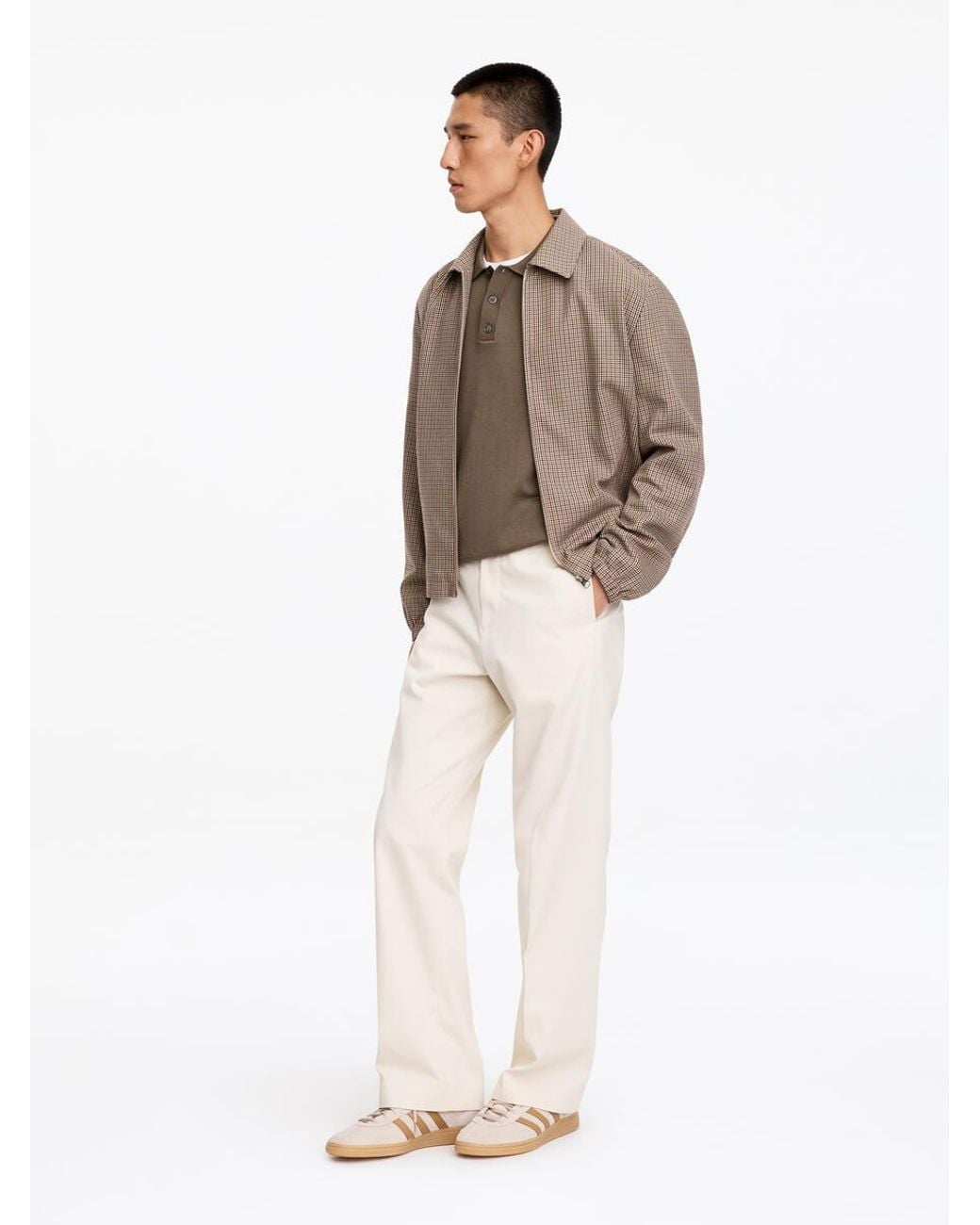 ARKET Brown Merino Polo Jumper for men