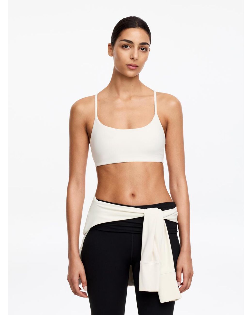 ARKET White Soft Stretch Sports Bra