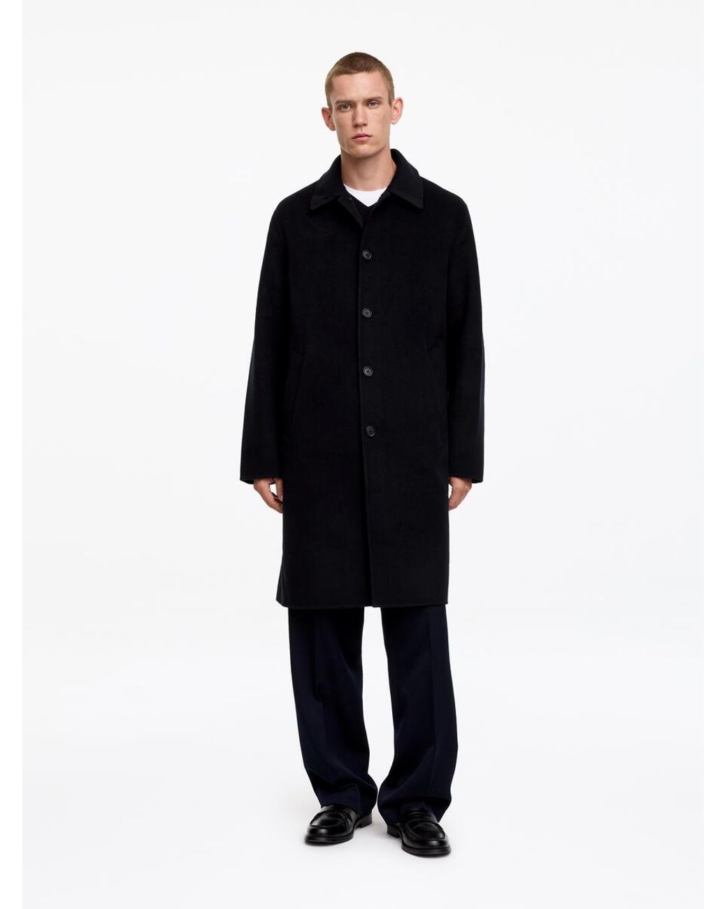 ARKET Black Double-Face Wool Coat for men