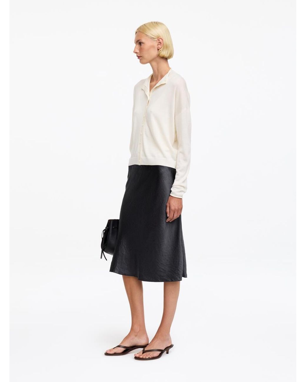 ARKET White Satin Slip Skirt