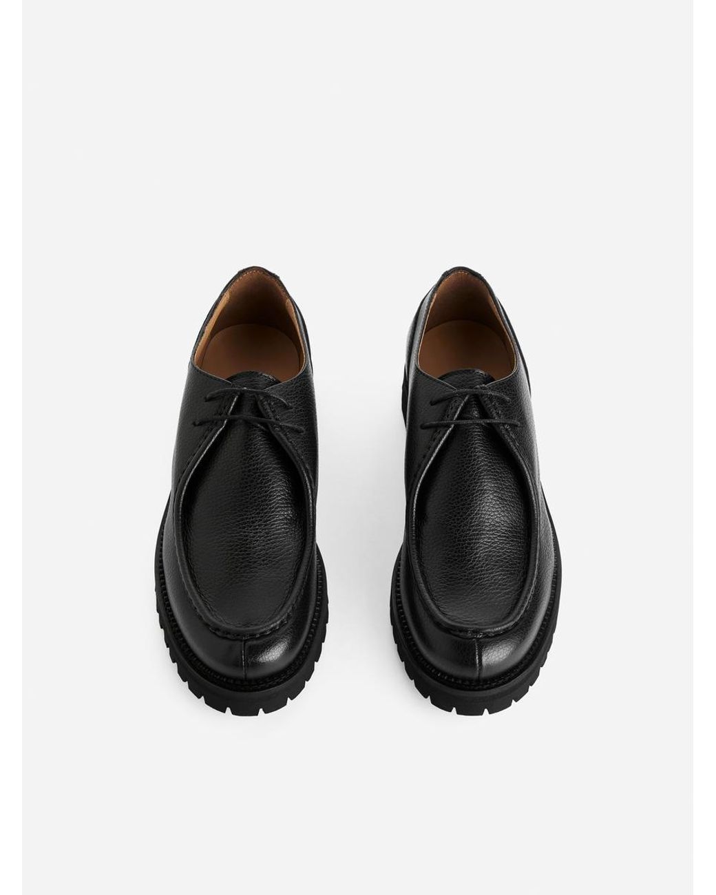 ARKET Black Moc-Toe Leather Shoes for men