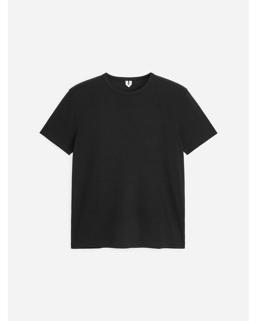 ARKET Black Fitted Rib T-Shirt for men