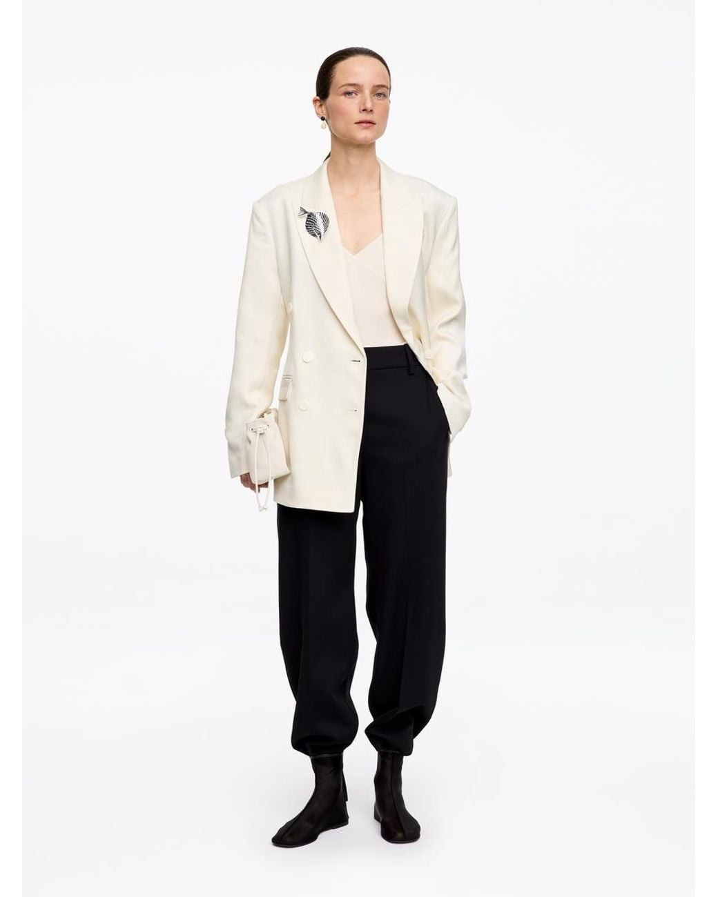 ARKET White Double-Breasted Blazer