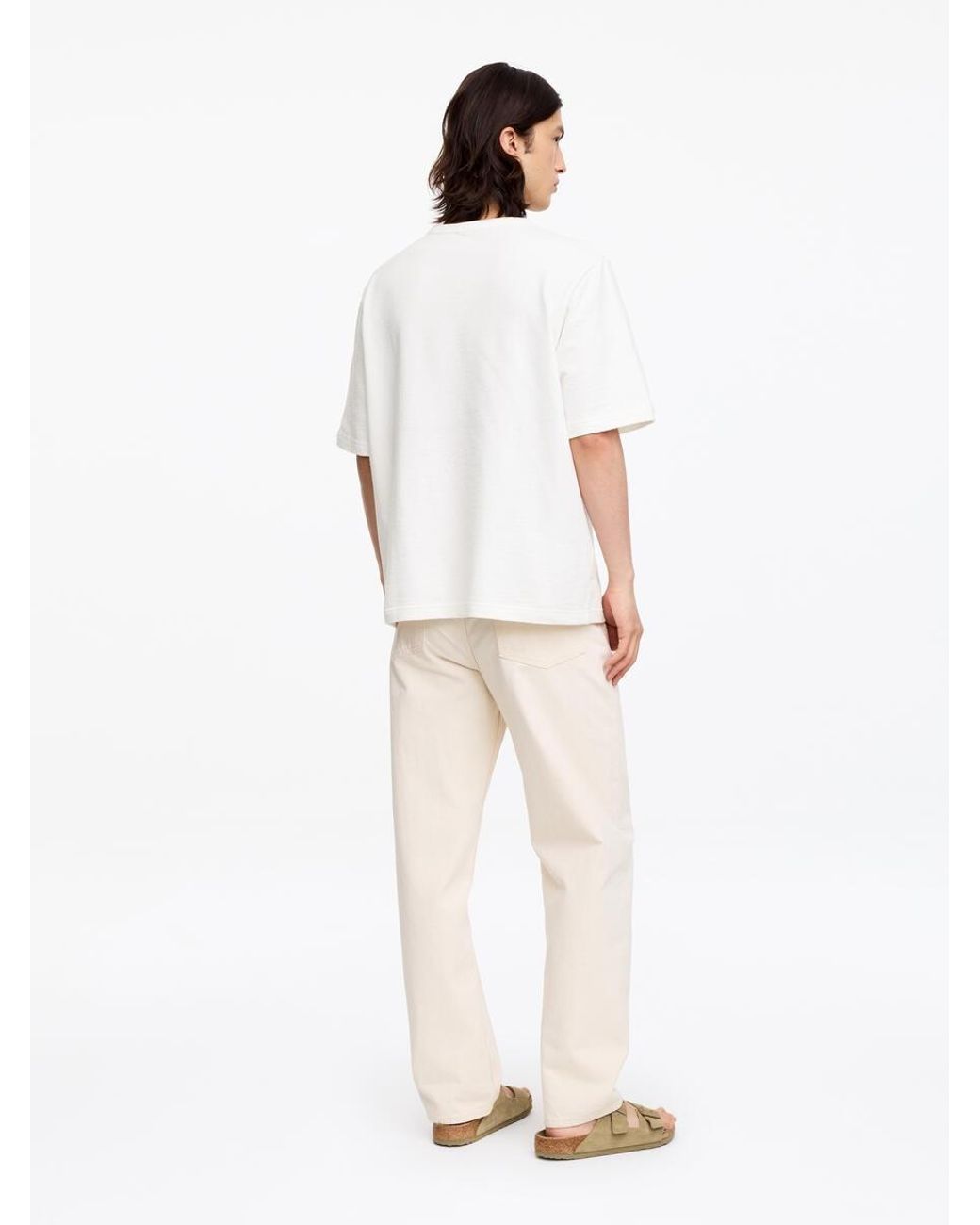 ARKET White Relaxed Bouclé T-Shirt for men
