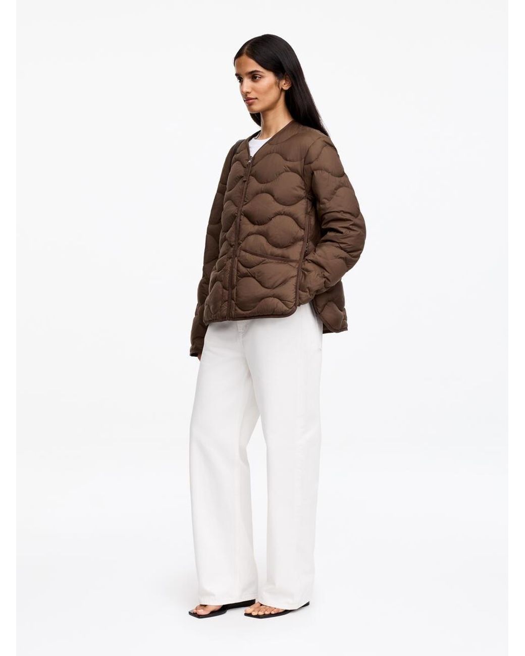 ARKET Brown Re:Down Quilted Liner Jacket