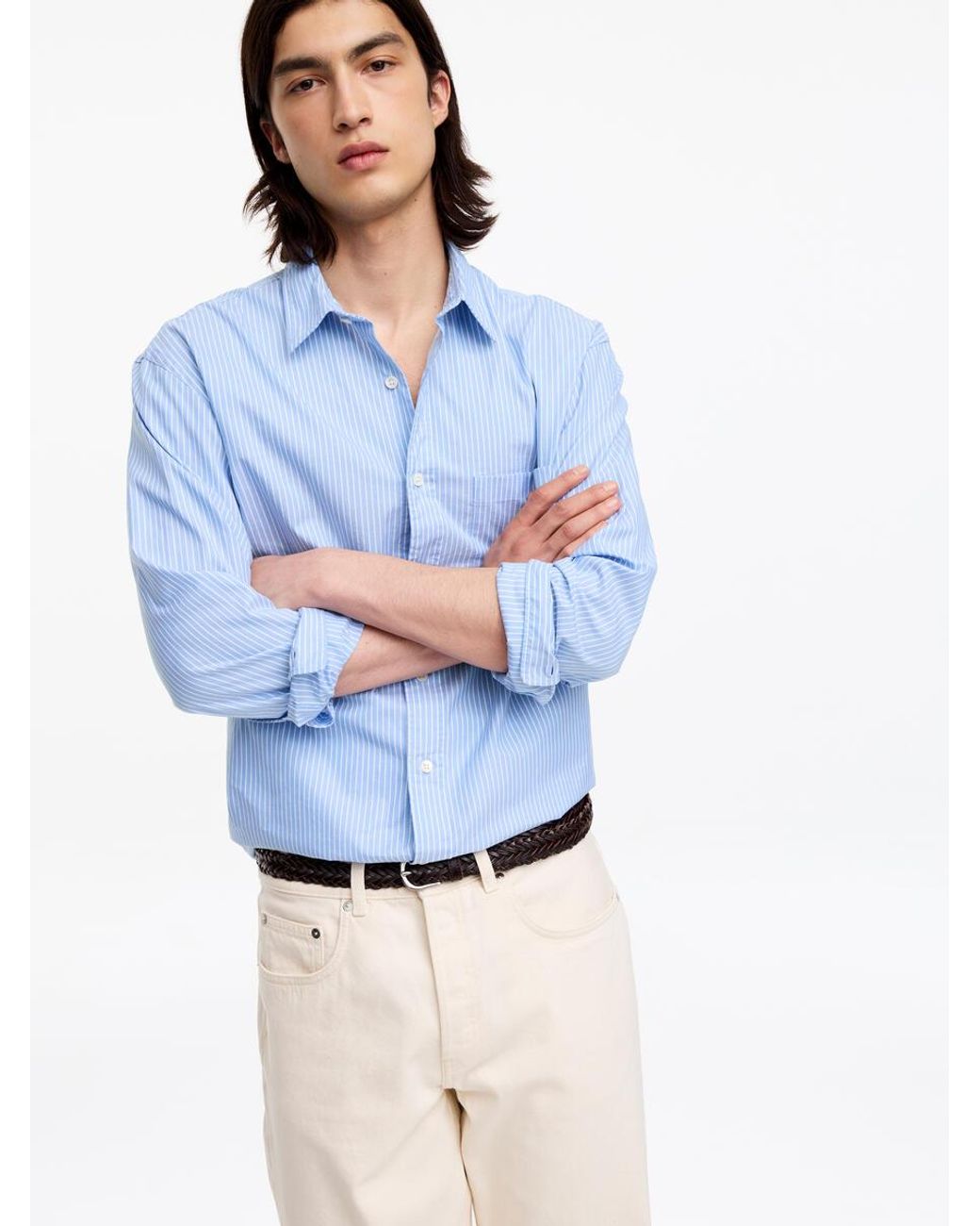 ARKET Blue Relaxed Poplin Shirt for men