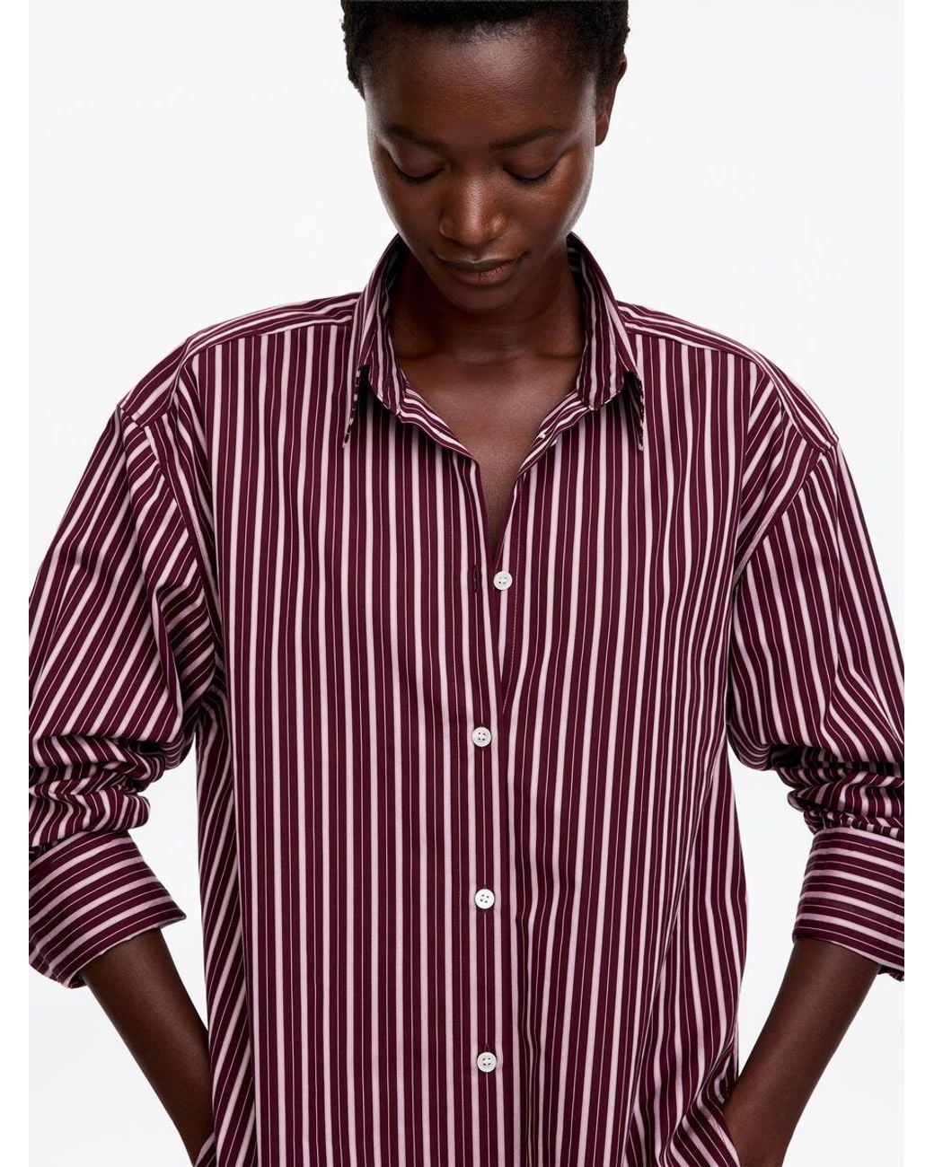 ARKET Purple Relaxed-Fit Poplin Shirt