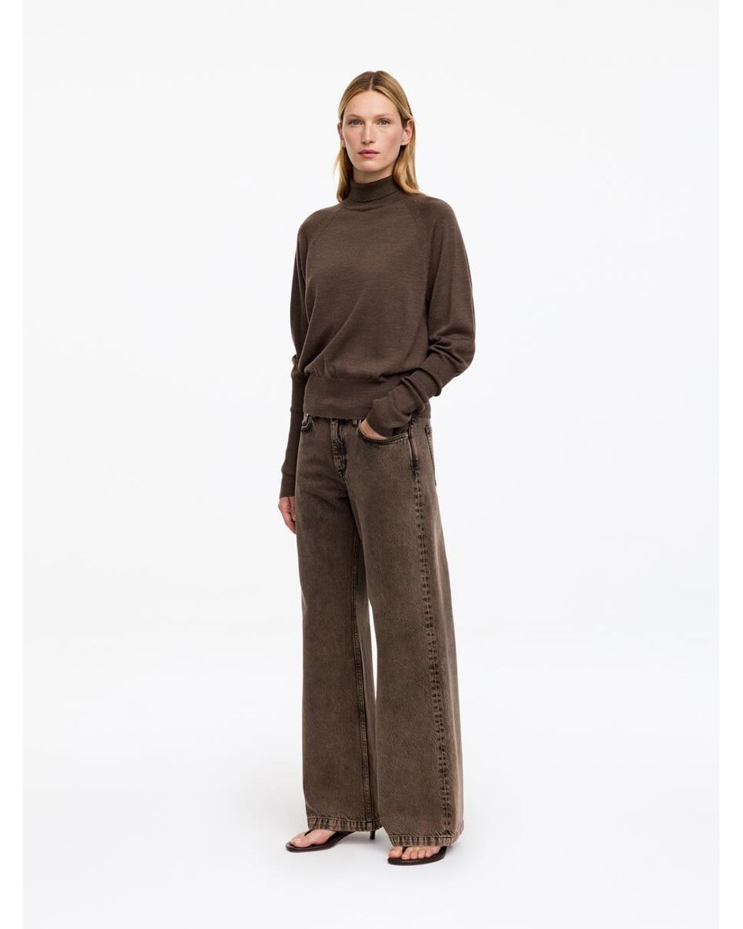 ARKET Brown Elm Low Flared Jeans