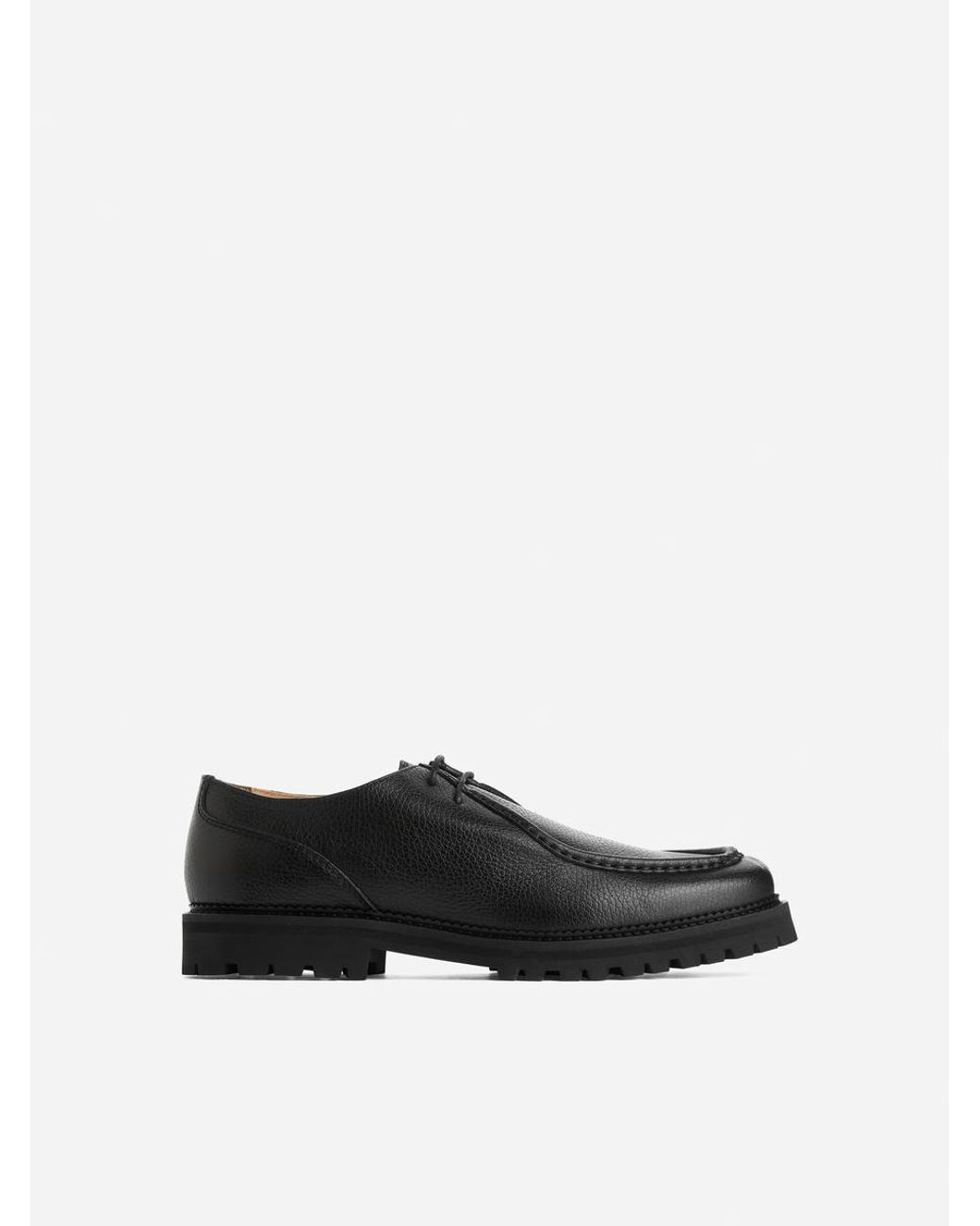 ARKET Black Moc-Toe Leather Shoes for men