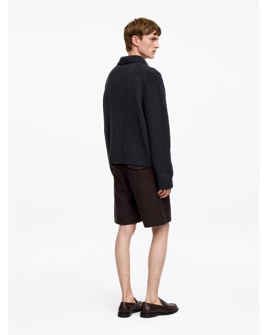 ARKET Black Cotton Blend Zip Cardigan for men
