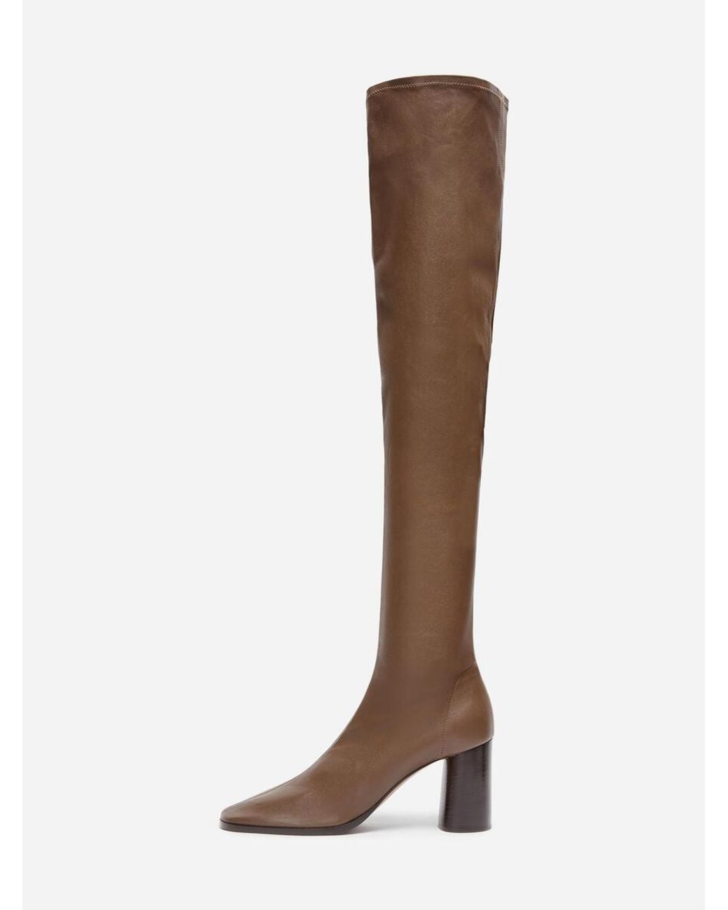 ARKET Brown Stretch Leather Over-The-Knee Boots