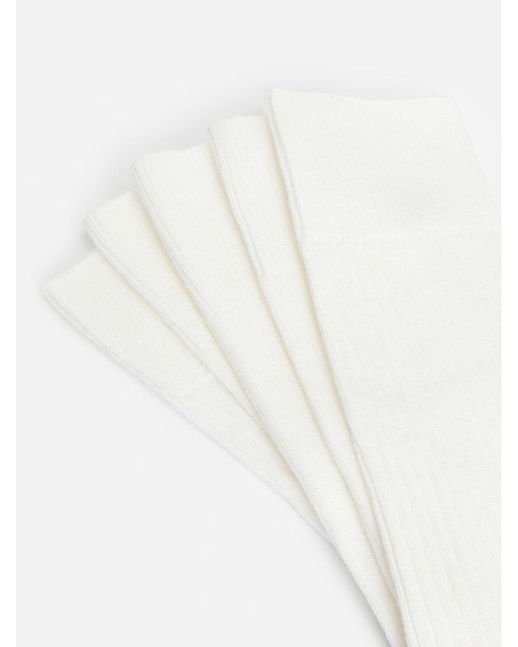 ARKET White Supima Cotton Rib Socks 5 Pairs for men