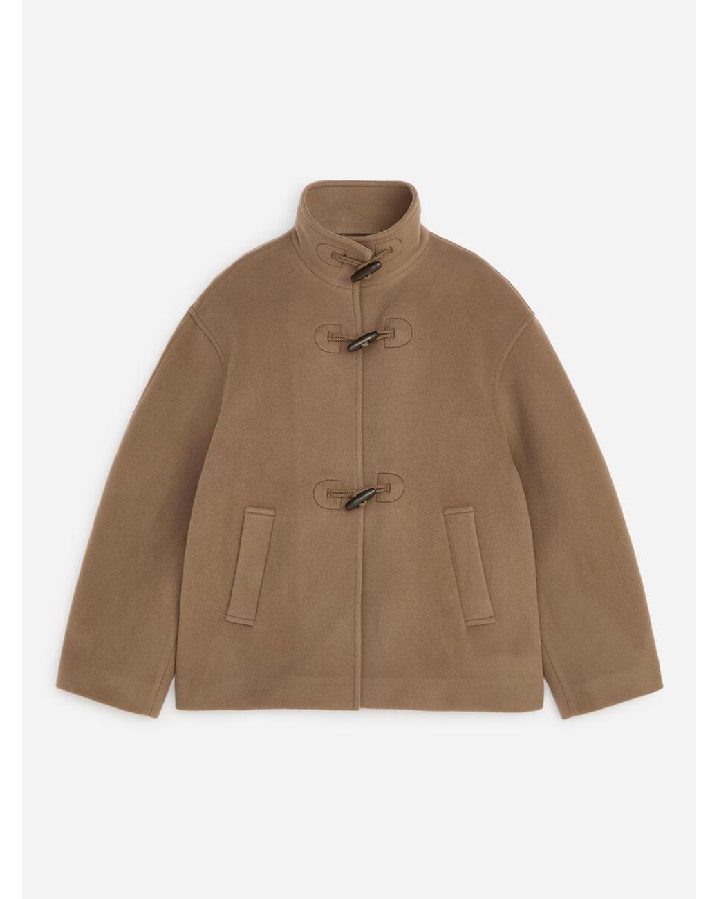 ARKET White Short Wool-Blend Duffle Jacket