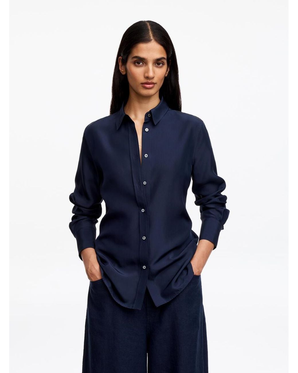ARKET Blue Silk Shirt