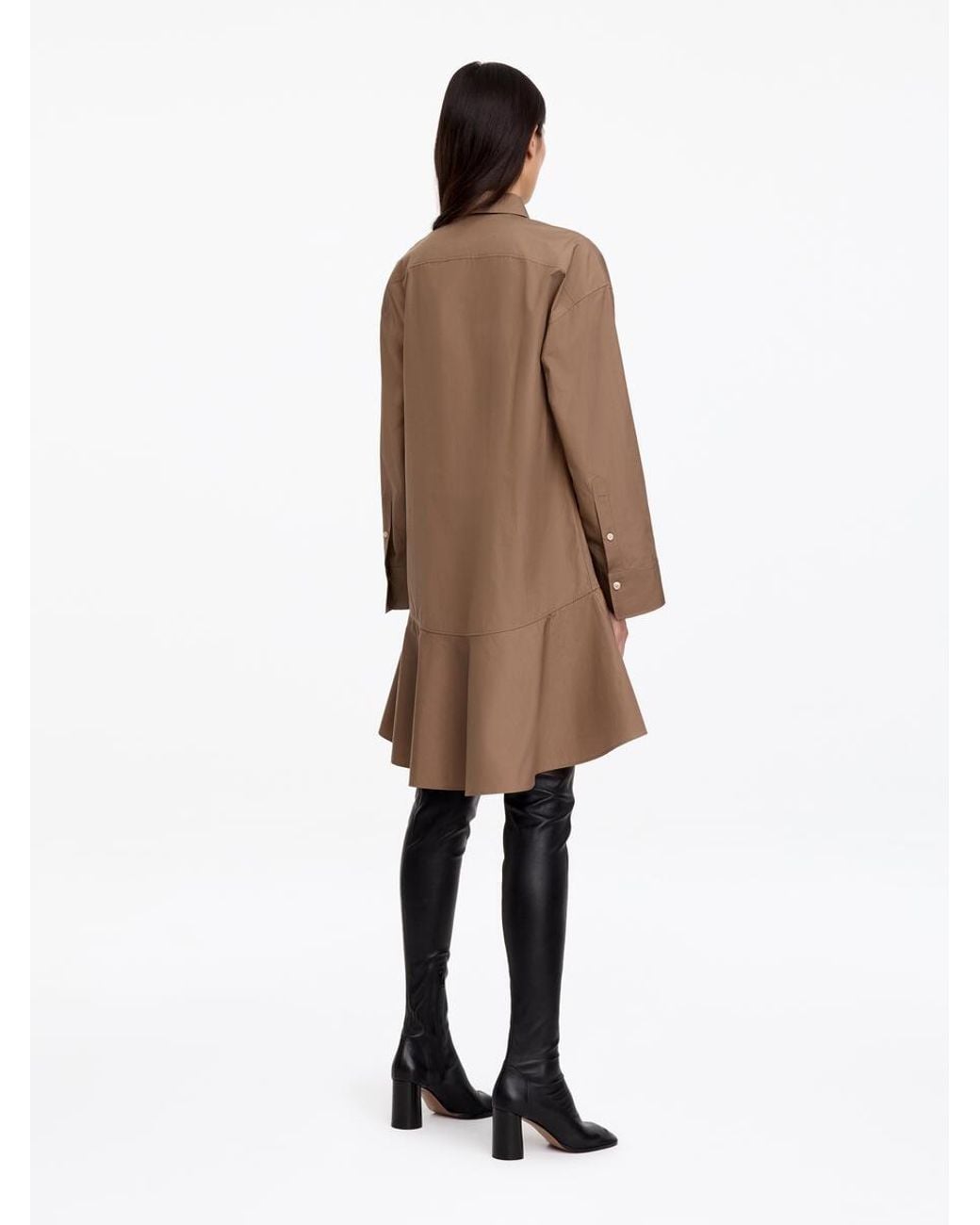 ARKET Natural Cotton Peplum Shirt Dress
