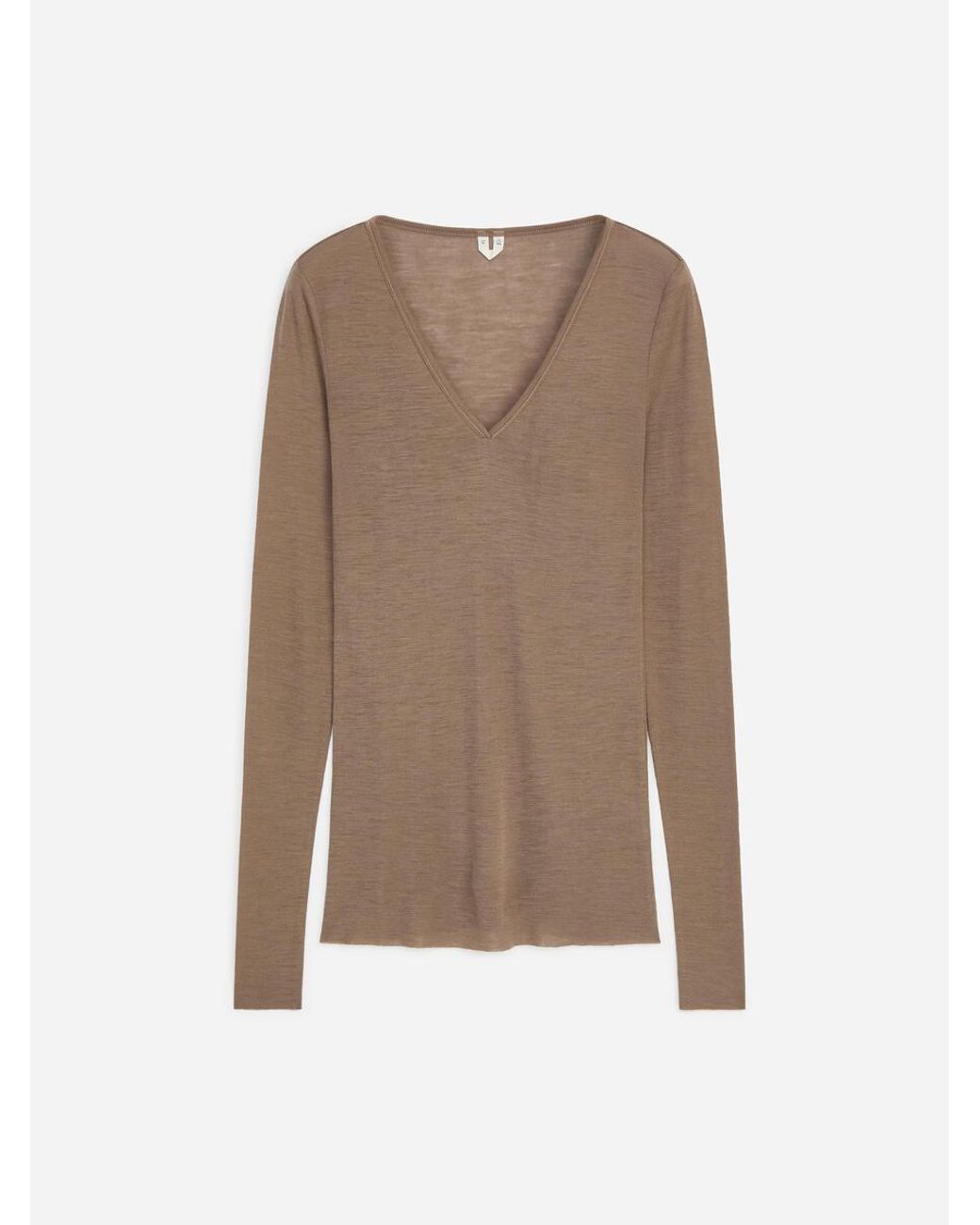 ARKET Brown Wool Rib Top